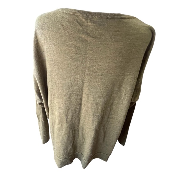 Eileen Fisher cardigan, olive green Merino Wool with matching buttons, XL - Picture 2 of 5